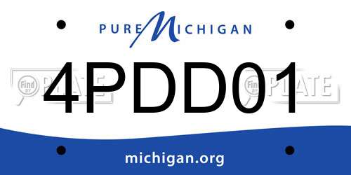 4PDD01 Michigan License Plate