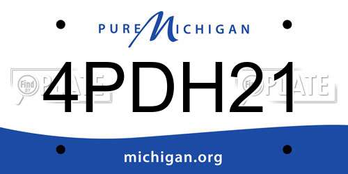 4PDH21 Michigan License Plate