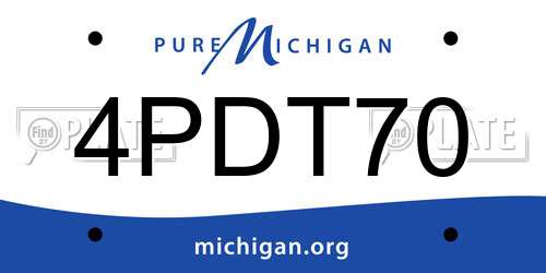 4PDT70 Michigan License Plate