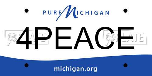 4PEACE Michigan License Plate