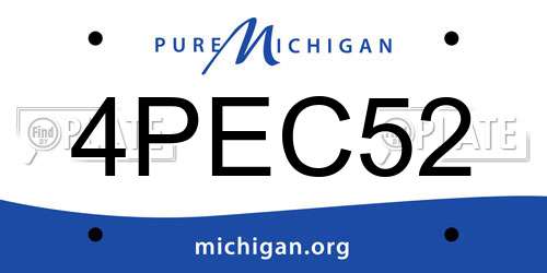 4PEC52 Michigan License Plate