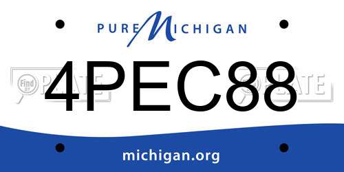 4PEC88 Michigan License Plate