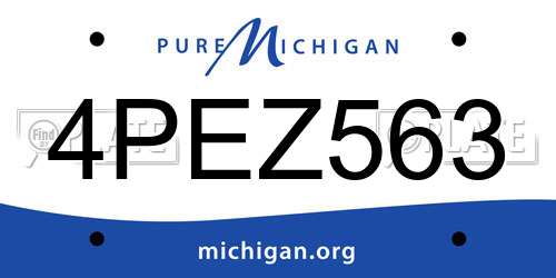 4PEZ563 Michigan License Plate