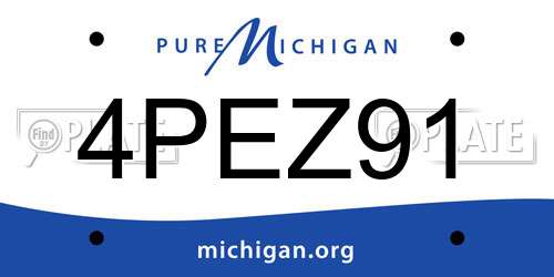 4PEZ91 Michigan License Plate