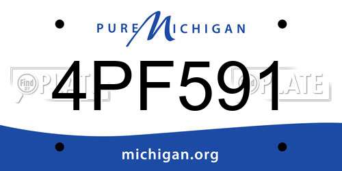 4PF591 Michigan License Plate