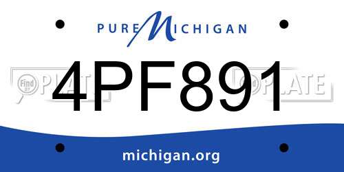 4PF891 Michigan License Plate