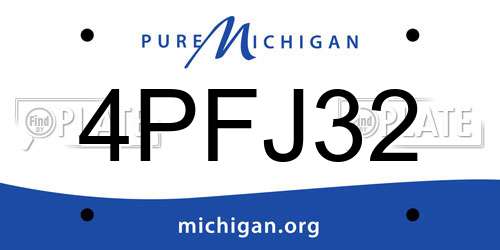 4PFJ32 Michigan License Plate