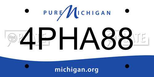 4PHA88 Michigan License Plate