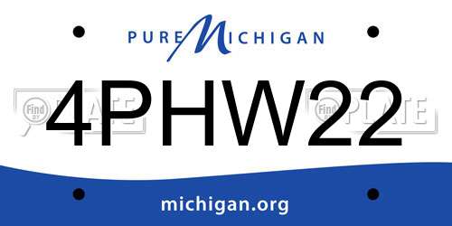 4PHW22 Michigan License Plate