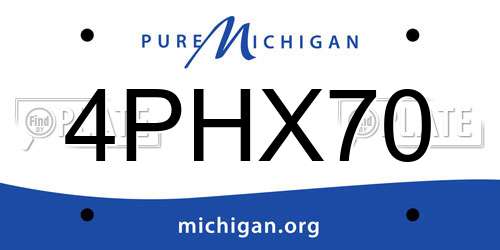 4PHX70 Michigan License Plate
