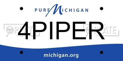 4PIPER Michigan License Plate