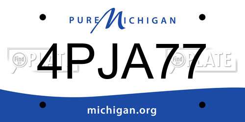 4PJA77 Michigan License Plate