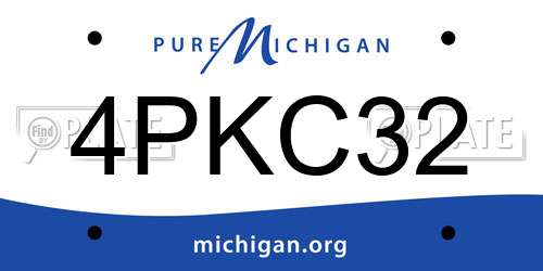 4PKC32 Michigan License Plate