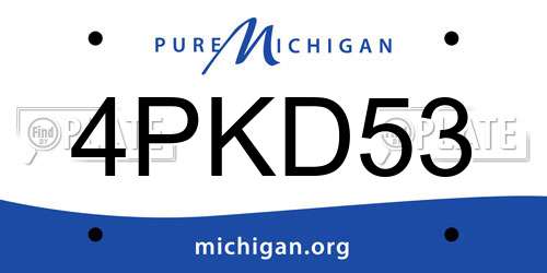 4PKD53 Michigan License Plate