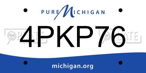 4PKP76 Michigan License Plate