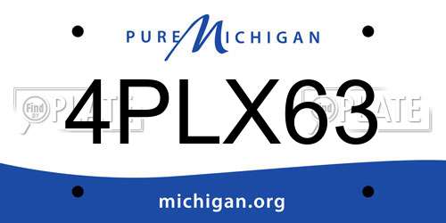 4PLX63 Michigan License Plate
