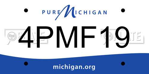 4PMF19 Michigan License Plate