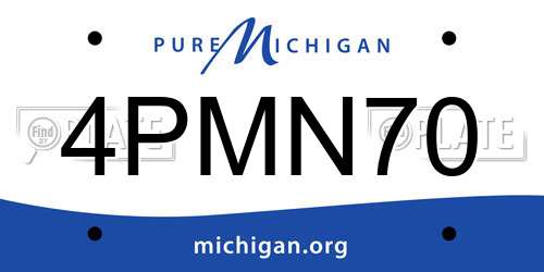 4PMN70 Michigan License Plate
