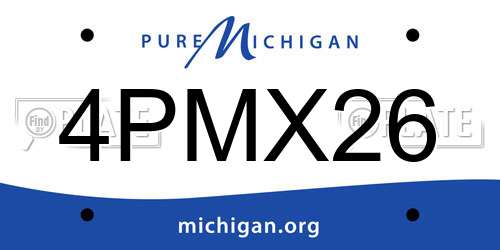 4PMX26 Michigan License Plate