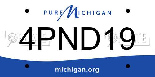 4PND19 Michigan License Plate
