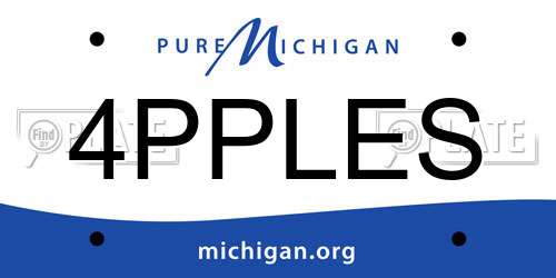 4PPLES Michigan License Plate
