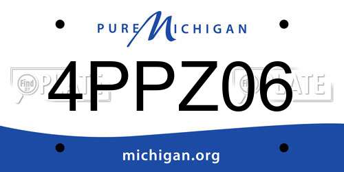 4PPZ06 Michigan License Plate