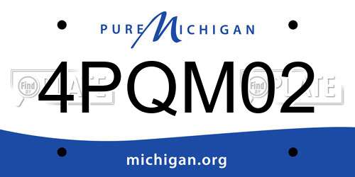 4PQM02 Michigan License Plate