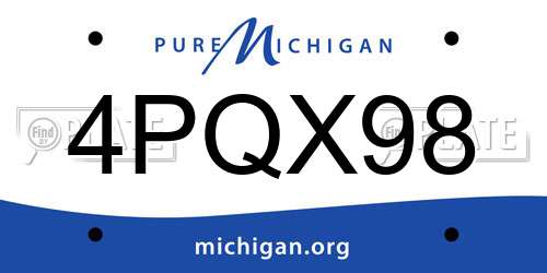 4PQX98 Michigan License Plate