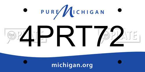 4PRT72 Michigan License Plate