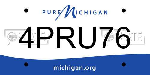 4PRU76 Michigan License Plate