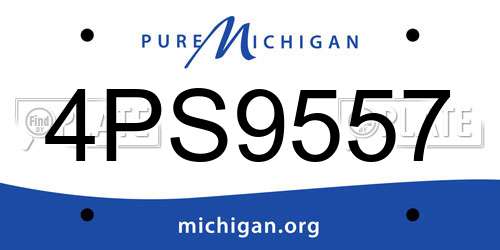 4PS9557 Michigan License Plate