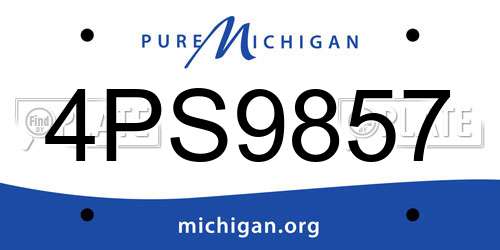 4PS9857 Michigan License Plate
