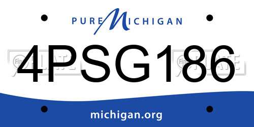 4PSG186 Michigan License Plate