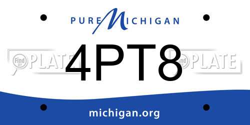 4PT8 Michigan License Plate