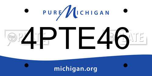 4PTE46 Michigan License Plate