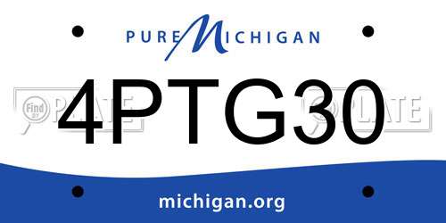 4PTG30 Michigan License Plate