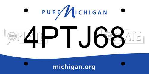 4PTJ68 Michigan License Plate
