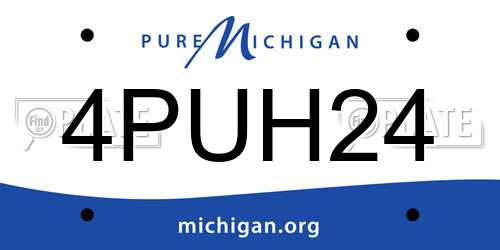 4PUH24 Michigan License Plate