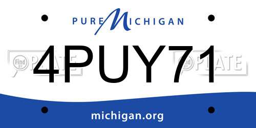 4PUY71 Michigan License Plate