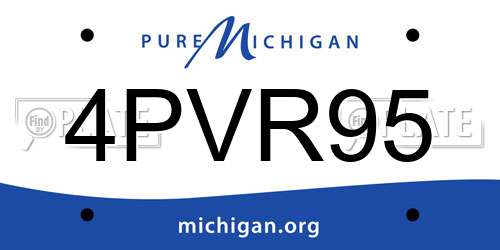4PVR95 Michigan License Plate