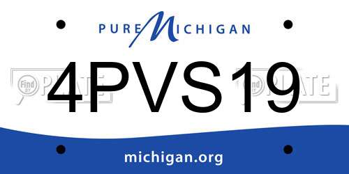 4PVS19 Michigan License Plate
