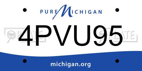 4PVU95 Michigan License Plate