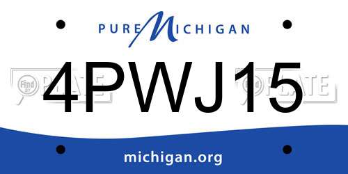 4PWJ15 Michigan License Plate