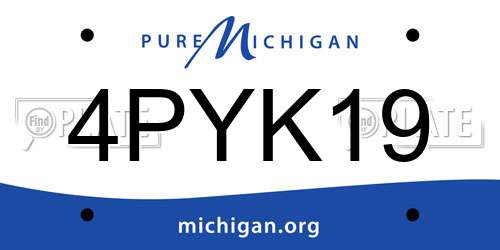 4PYK19 Michigan License Plate
