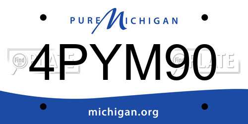 4PYM90 Michigan License Plate