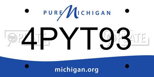 4PYT93 Michigan License Plate