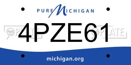 4PZE61 Michigan License Plate