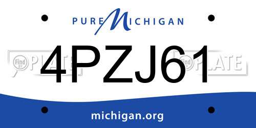 4PZJ61 Michigan License Plate