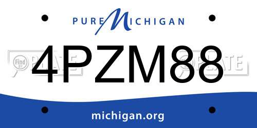 4PZM88 Michigan License Plate
