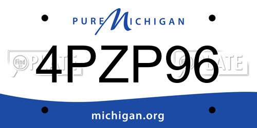 4PZP96 Michigan License Plate
